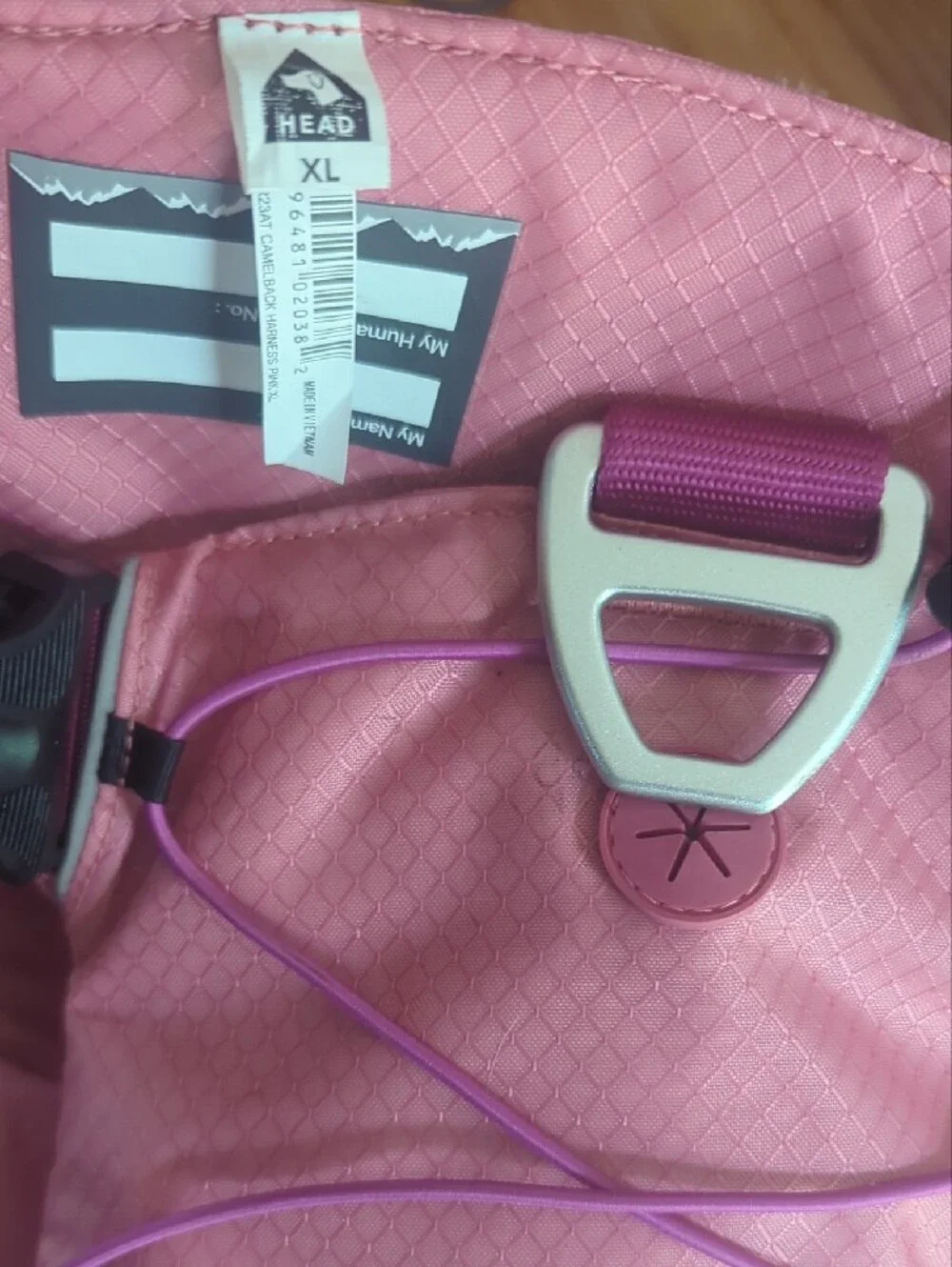 Arcadia Pink Trail Dog harness With Hydration Pack with Purple Accents